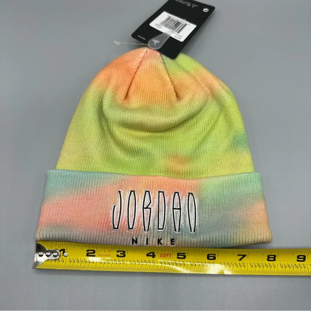 Nike Jordan Tie Dye Knit Warm Beanie Hat Boys Size 8/20 Orange Green